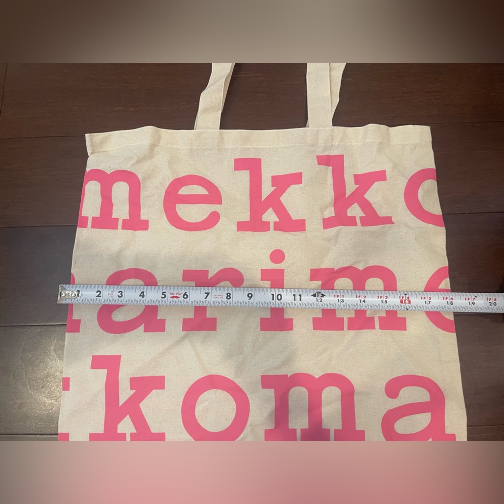 nwot Marimekko Pink and Cream cotton Tote Bag - Picture 3 of 9